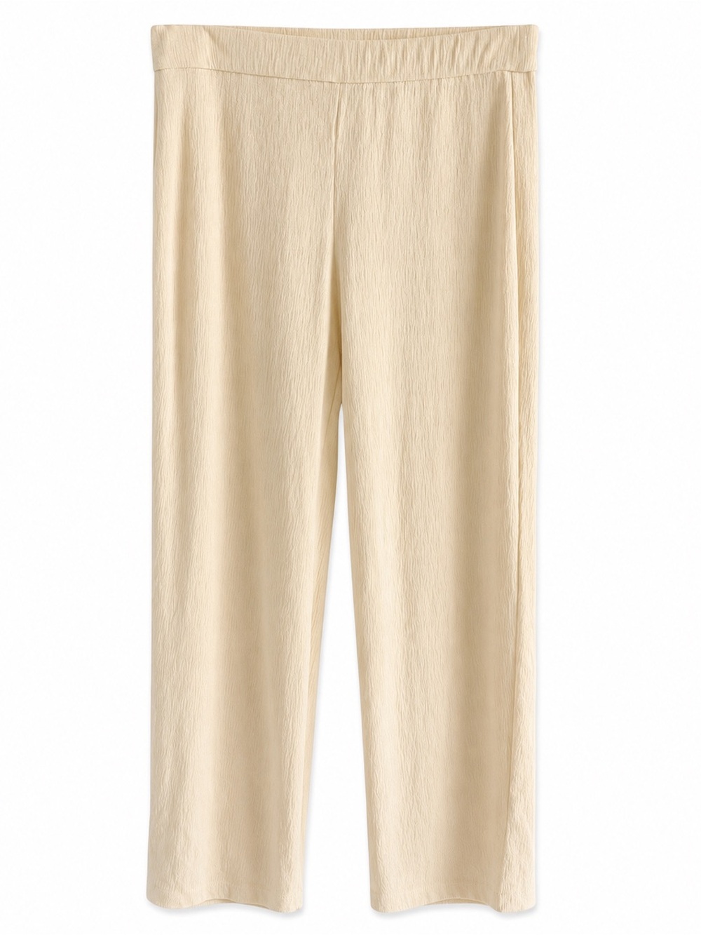 Zara Cream Crinkled Split-Hem Pants Size S